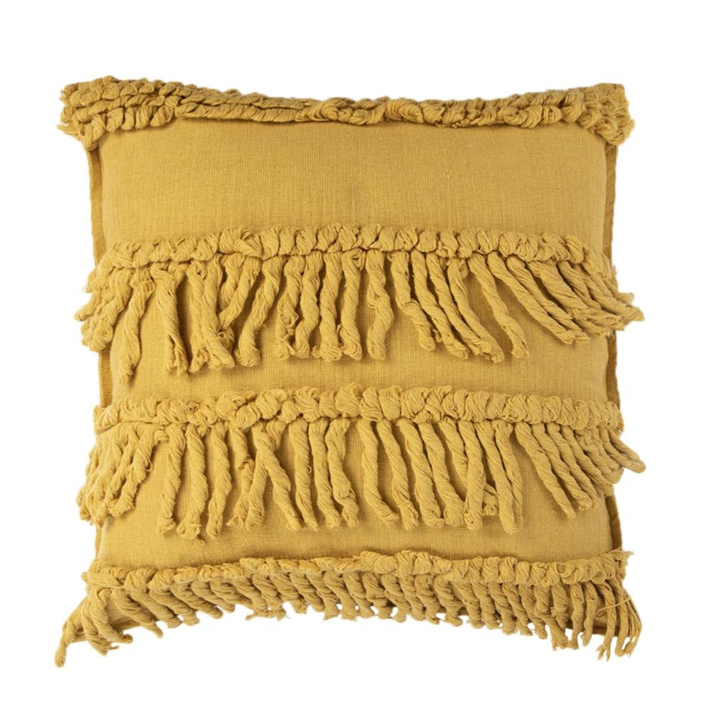 TEJIDO NATURAL AMARILLO CON NUDOS